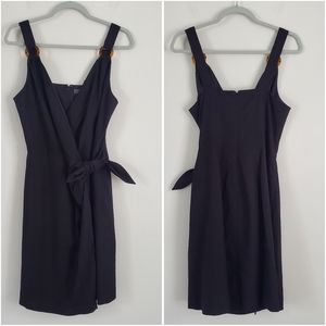 The Limited Linen Blend Knotted Black Dress Size 8